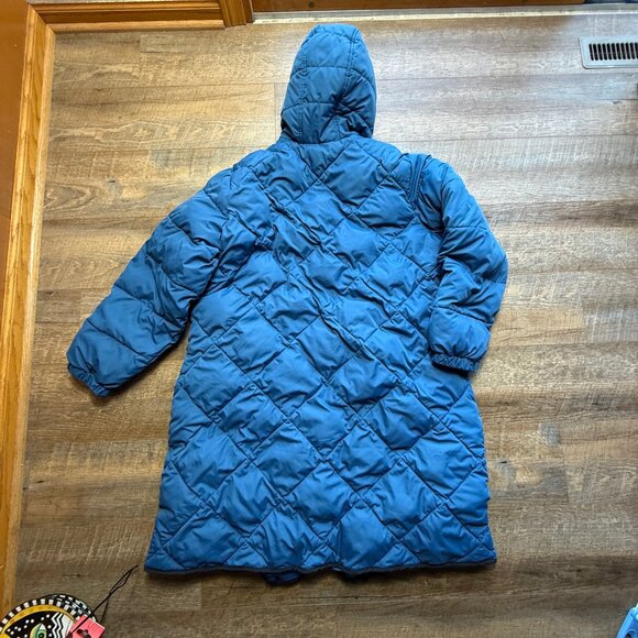 Lands' End Puffer Jacket Sz 1X FeatherFree Primaloft Quilted Maxi Hooded Women's - Picture 2 of 12